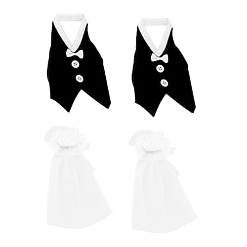 HEASOME 2 Paar/4 Stück Hochzeits-Weinflaschen-Set Braut-Set Brautdekorationen Hochzeits-Set Hochzeiten Flaschendeckel-Dekoration Hochzeitsornamente Braut-Flaschendeckel von HEASOME
