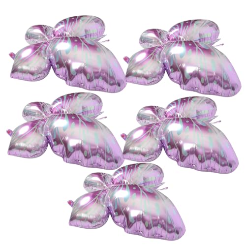 HEASOME 5 Stück Schmetterlingsförmige Luftballons Folien Schmetterlingsballons Schmetterlings Requisiten Die In Der Luft Schweben Ballons Ornamente Ballon Aluminiumfolie Cartoon von HEASOME