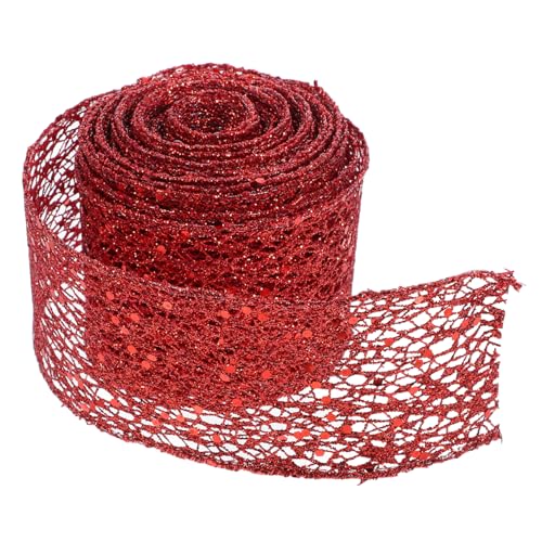 HEATSHAKING 1 Rolle Glitzerndes Netzband mit Drahtkante Festliche Dekoration Geschenkverpackung für Diy Projekte Hochzeiten Weihnachten Bastelarbeiten von HEATSHAKING
