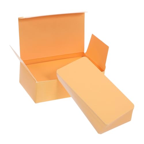 HEATSHAKING 100 Stück Englisch-lernkarten Leer Karteikarten Weiße Lernkarten Visitenkarten Weiße Karten Winzige Karten Notizkarte Namenskarten Mini-blankokarten Orange Papier von HEATSHAKING