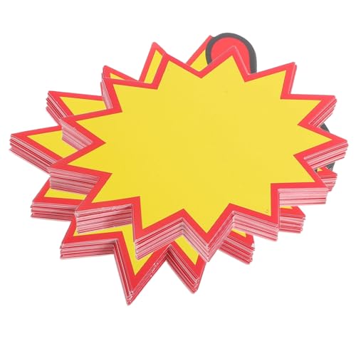 HEATSHAKING 100 Stück löschbares Preisschild Preisschilder Flohmarkt Hofverkauf Supermarkt liefert Verkaufsschilder für verkauf zeichen Sterne-Tags Sternzeichen Pop Yellow von HEATSHAKING