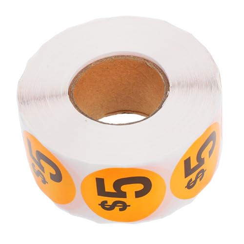 HEATSHAKING 1000 Stück Preisaufkleber Flohmarkt -tags Yard Sale Tags Flohmarktschilder Aufkleber Für Den Flohmarkt Kreis Aufkleber Flohmarkt-preisschilder Runde Aufkleber Pergaminpapier Orange von HEATSHAKING