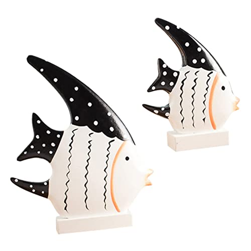 HEATSHAKING 2 Stück Holzfisch Modelle Dekorative Fische für Holzornamente Kinderspielzeug und Raumdekoration Kreatives Design und Hochwertige Verarbeitung von HEATSHAKING