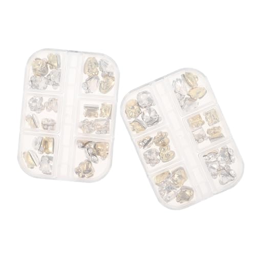 HEATSHAKING 48 Stück Teiliges Transparente Nagelrhinestones Flachrückig Langlebig Vielseitig für DIY Nageldekoration Schmuckherstellung Geschenkverpackung von HEATSHAKING