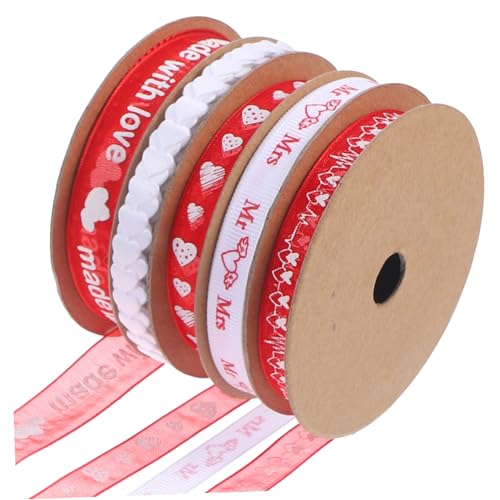 HEATSHAKING 5 Rollen Herzband für Valentinstag Dekoratives Geschenkband aus Hochwertigem Material für Diy Bastelprojekte Blumensträuße und Hochzeitsdekorationen HEATSHAKING 5 Rollen Herzband für Valentinstag Dekoratives Geschenkband aus Hochwertigem Material für Diy Bastelprojekte Blumensträuße und Hochzeitsdekorationen von HEATSHAKING