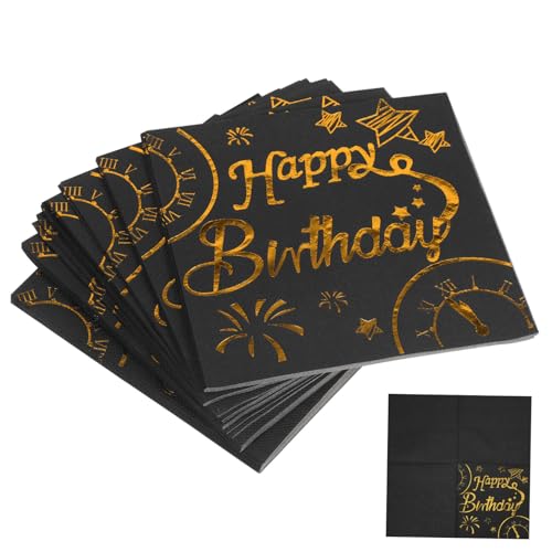 HEATSHAKING 50 Stück Geburtstagsserviette Geburtstagsdekoration Alles zum Geburtstag-Dinner-Servietten Junge Mädchen Gästeservietten alles zum geburtstag servietten Papier Schwarz HEATSHAKING 50 Stück Geburtstagsserviette Geburtstagsdekoration Alles zum Geburtstag-Dinner-Servietten Junge Mädchen Gästeservietten alles zum geburtstag servietten Papier Schwarz von HEATSHAKING