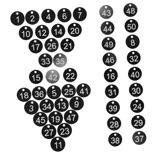 HEATSHAKING 50 Stück Gravierte Plastiktags für Schrankorganisation Schlüsselverwaltung und Reisegepäckkennzeichnung Leicht und Langlebig von HEATSHAKING