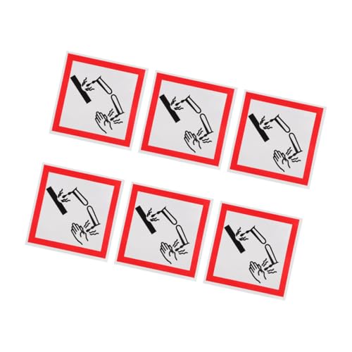 HEATSHAKING 6 Stück Selbstklebende Sicherheitsaufkleber für Korrosive Materialien Robuste Etiketten für Industrie Labor Warnhinweise für Chemikalien Gefährliche Stoffe HEATSHAKING 6 Stück Selbstklebende Sicherheitsaufkleber für Korrosive Materialien Robuste Etiketten für Industrie Labor Warnhinweise für Chemikalien Gefährliche Stoffe von HEATSHAKING