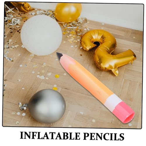 HEATSHAKING 6 Stück Teiliges Große Aufblasbare Buntstift Luftballons aus Langlebigem PVC Bunte Schul Dekoration Schnell Aufzublasen Vielseitig als Partydeko Klassenzimmerhänger und Foto von HEATSHAKING