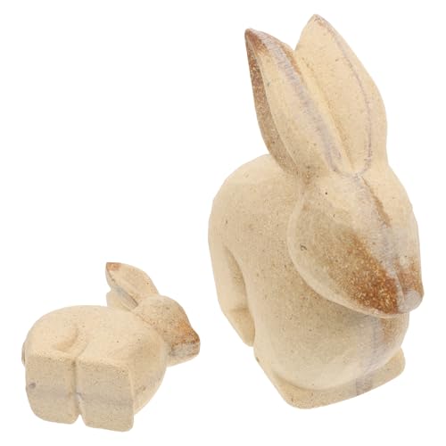 HEATSHAKING DIY Unlackierte Holzhasen Figuren Kreative Tierornamente für Bastelprojekte Dekorationen für Zuhause und Garten Vielseitige Holztiere für Kreative Aktivitäten von HEATSHAKING