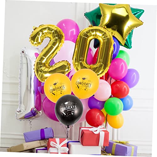 HEATSHAKING Graduationsballons Goldene Schwarze Aluminiumballons mit Sternen und Herzen Kreative Abschlussfeier Dekoration für Türen Wände Fotohintergründe Partyzubehör von HEATSHAKING