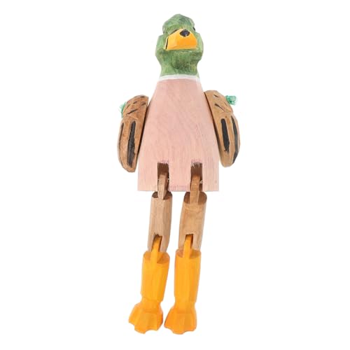 HEATSHAKING Hängende Holzente Mit Langen Beinen Handgefertigte Tierfigur Für Tischdeko Süßes Holzkunstwerk Als Kreatives Für Jedes Zuhause Vielseitig Einsetzbar von HEATSHAKING