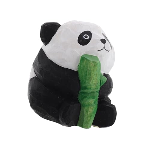 HEATSHAKING Panda-Ornamente Aus Holz Panda-verzierung Simulation Panda Panda-Ornament-Dekoration Tierornament Holzfiguren Panda-Figur Süße Pandafiguren Mini-tierskulptur Tierstatuen Hölzern von HEATSHAKING