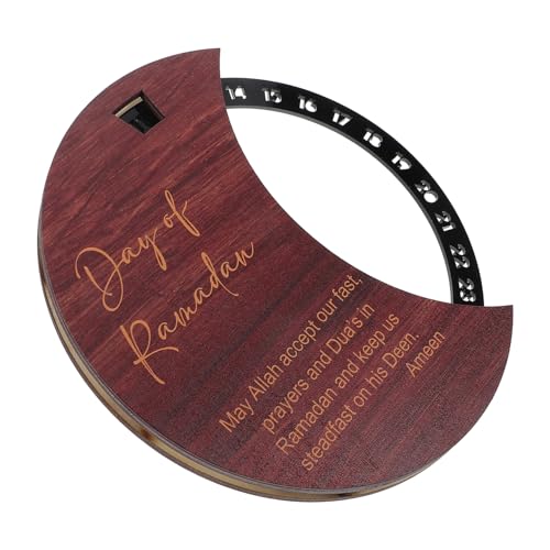 HEATSHAKING Rotierender Ramadan Countdown Kalender aus Holz und Festliche Dekoration für Eid Mubarak mit Täglichem Countdown Highlight Einzigartiges für Freunde von HEATSHAKING