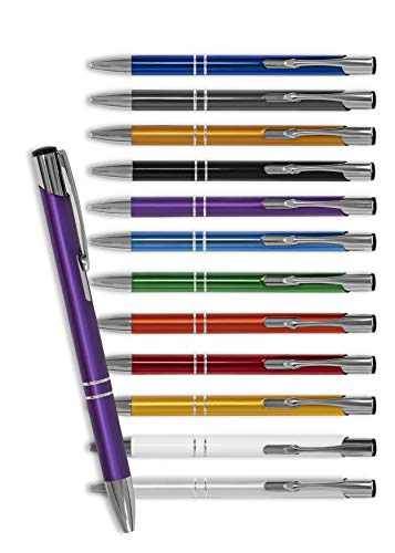 HEAVYTOOL Kugelschreiber SIGNATURE ELEGANCE violett Aluminium eloxiert [10 Stück] Strichstärke: M ca. 0,6mm Tinte: blau von HEAVYTOOL