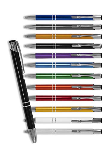 HEAVYTOOL Kugelschreiber SIGNATURE ELEGANCE schwarz Aluminium eloxiert [50 Stück] Strichstärke: M ca. 0,6mm Tinte: blau von HEAVYTOOL