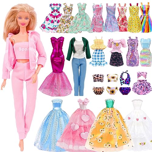 22pcs Kleidung für 11,5 Zoll Puppen, Puppenkleidung mit 2 Kleidung Outfit 1 Abendkleider 1 Partykleider 5 Kleidern 10 Mini Kleider 2 Bikini 1 Paillettenrock 22pcs Kleidung für 11,5 Zoll Puppen, Puppenkleidung mit 2 Kleidung Outfit 1 Abendkleider 1 Partykleider 5 Kleidern 10 Mini Kleider 2 Bikini 1 Paillettenrock von HEAWAA