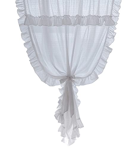 Scheibengardine Volant mit Rüschen für Fenster, Moderne Küche Kurzgardine, Volants für Wohnzimmer, Schlafzimmer, Badezimmer, Scheibengardinen, 1 Paneel (Size : WxH 170x240cm/67x94in) von HEBEHOME