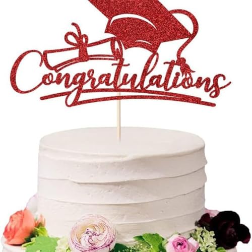 2025 Abschlussfeier Kuchen Dekoration Einsatz für festliche Party Feiern (Rot) von HEBEOT