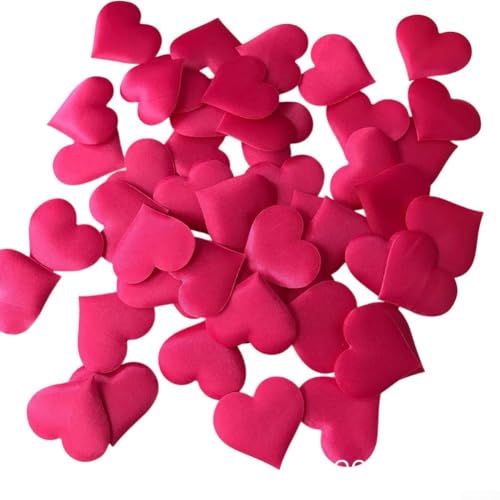 Romantische Dekoration, künstliche 3D-Herzblüten für Hochzeiten und besondere Feiern, 200 Stück (Rosarot) von HEBEOT