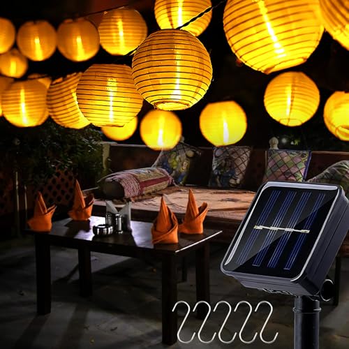 HEDMON Solar Lichterkette Lampion,Lampions Außen Wetterfest 6,5 Meter 30 LED Laternen 8 Modi IP65 Wasserdicht Beleuchtung Solarlichterkette Outdoor für Garten, Balkon,Hof,Fest Deko HEDMON Solar Lichterkette Lampion,Lampions Außen Wetterfest 6,5 Meter 30 LED Laternen 8 Modi IP65 Wasserdicht Beleuchtung Solarlichterkette Outdoor für Garten, Balkon,Hof,Fest Deko von HEDMON