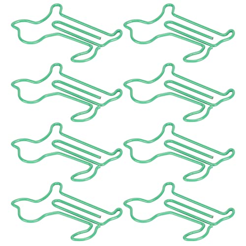 100 Stück Süße Hund Büroklammern Metall Süße Tier Art Büroklammern Tragbare Leichte Zarte Büroklammern für Lesezeichen Karte Scrapbooking (Grün) von HEEPDD