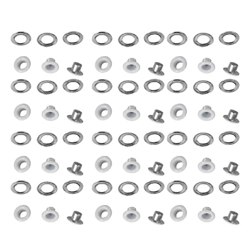 100 stücke Ösen Kit, 4mm Aluminium Bunte Metallösen für Schuhe Kleidung Tasche Handwerk DIY Projekt(Weiß) von HEEPDD