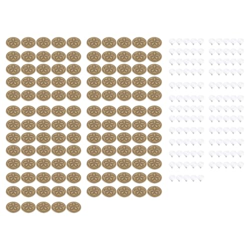125 Sets 17mm Jeans -Taste Ersatz, Keine Abnehmbaren Metallknöpfe mit Spitzen Schrauben für Jeanshose Jeans -Kleidung (Bronzeblume) von HEEPDD