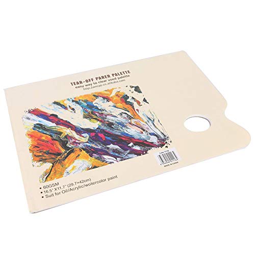 30-Blatt-Palette Papierblock, A3 Einweg-Palette Farbabstimmung Malblock Abreißen Farbmischpalette Papier Künstler Acrylfarbe Mischen Zubehör für Aquarell-Öl-Gouache-MalereiPastellpapier von HEEPDD