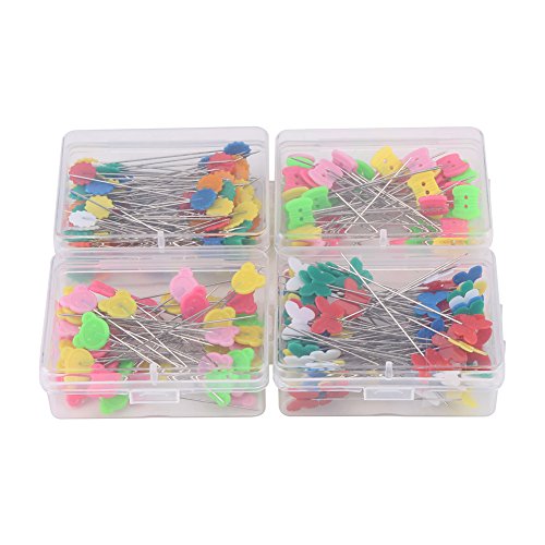 HEEPDD 300 Stücke Blumenkopf Pins, einfache Einführung Nadel Einfädler Blumenkopf Pins DIY Quilting Tool Nähzubehör[Typ 1] Stecknadeln von HEEPDD