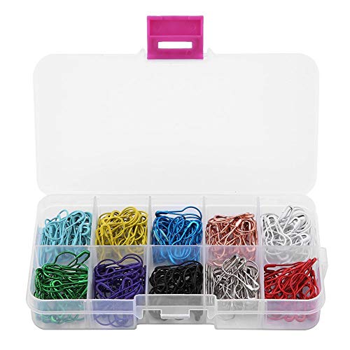 300 Stücke Handwerk Sicherheitsnadeln, Bunte Kalebasse Kürbisform Tag Pins Metall Clips mit Aufbewahrungsbox für Kleidung DIY Handwerk MachenBänder von HEEPDD