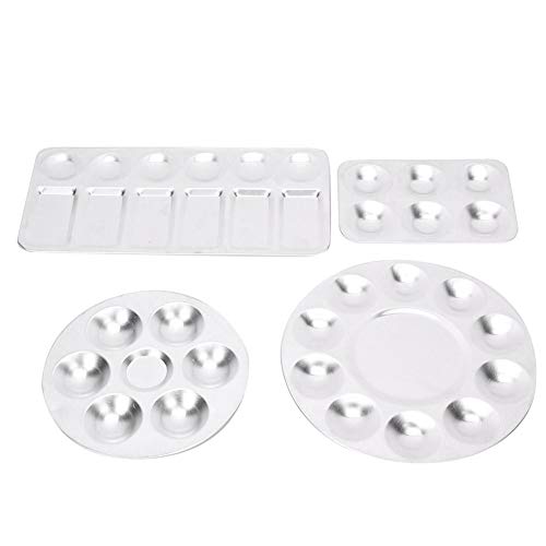 HEEPDD 4 Stück Aluminium Künstler Palette, Modern und funktional, Silber, Malpalette für Öl-Aquarell-und Acrylfarben HEEPDD 4 Stück Aluminium Künstler Palette, Modern und funktional, Silber, Malpalette für Öl-Aquarell-und Acrylfarben von HEEPDD