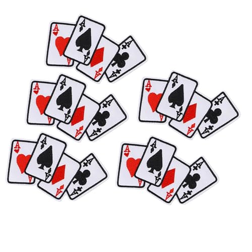 5 stücke Poker Ace Kleidung Patch, Eisen Auf Poker Karte Emblem Gestickte Applikationen Eisen Auf Flecken Spiel karte Applique DIY T-shirt Stoff AufkleberNähsets von HEEPDD