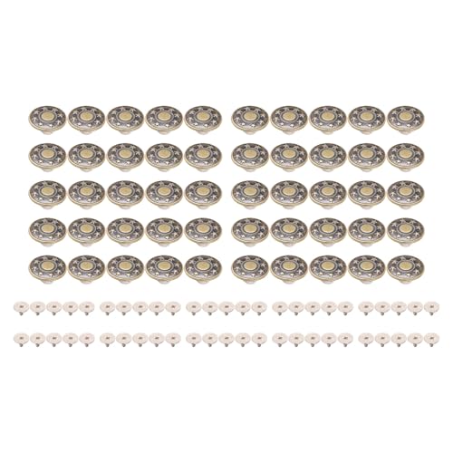 50 Sets 17mm Jeans Ersatz, Keine Näht Knöpfe Edelstahl Hosen Knöpfe Set mit Fäden Nieten für Jacke Mantel Denim Kleidung (Bronze Circle Star) von HEEPDD