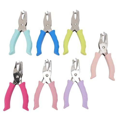 7 Stück Hole Punch Kit, Manual Puncher aus Edelstahl für Leder -Stoffpapier mit Mehreren Größen Präzisionswerkzeug für Buchbindende Büro -DIY -Projekte von HEEPDD