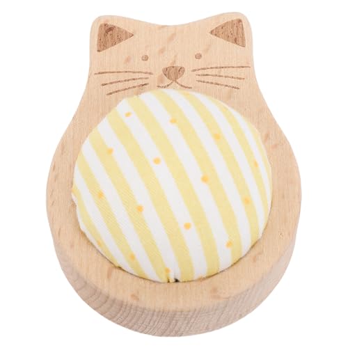 80-teiliges Nähnadelkissen-Set, Bezaubernde Katzenform, Präzise Fixierung, Gerade Quiltnadeln mit Aufbewahrungskoffer, Nadelkissen mit Holzsockel von HEEPDD
