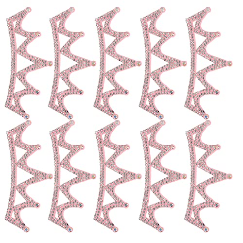 HEEPDD 10 Stück 3,3 X 1,8 Zoll Kronenförmiges Fabrik -Reparaturset, Schöne und Elegante Gestickte Pflaster für Jeanshemden Kleidung Hose. (10 x 3,7 cm große rosa Dreieckskrone) von HEEPDD