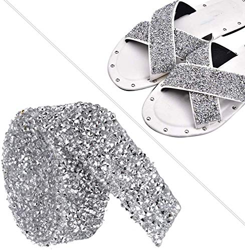 HEEPDD 150 cm/180 cm Kette, 3 cm Breite Trimmen Band Sparkling Back Kleber Kristall Dekorative Band Gürtel DIY Handarbeit Nähen Handwerk Applikationen Zubehör(150cm) von HEEPDD
