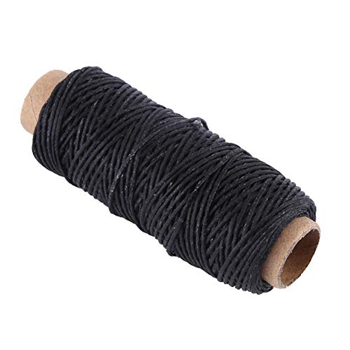 HEEPDD 1mm Wachsfaden Cord 150D Leder Nähen Wachsfaden für Lederschuh Hand Nähen Handwerk 50m / Rolle(Schwarz) von HEEPDD