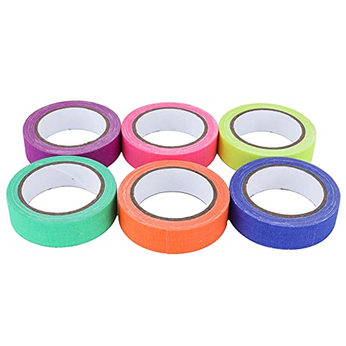 HEEPDD 6 Stück Klebeband, 6 Farben, Fluoreszierendes UV-Baumwollgewebeband, Superhelles Spike-Band, Bühnen-Performance-Requisite HEEPDD 6 Stück Klebeband, 6 Farben, Fluoreszierendes UV-Baumwollgewebeband, Superhelles Spike-Band, Bühnen-Performance-Requisite von HEEPDD