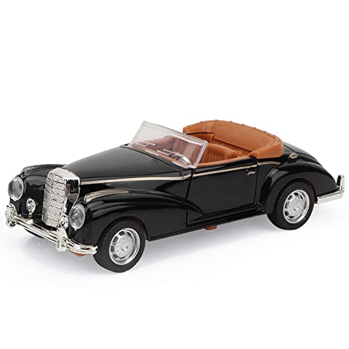 HEEPDD Alloy Classic Car Roadster, White Diecast Model Spielzeugfahrzeug mit Musik und Lichtern für und Erwachsene (BLACK) von HEEPDD