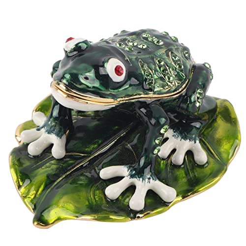 HEEPDD Froschform Schmuck Organizer, einzigartige Schmuck Schmuckschatulle mit reichem Emaille und funkelnden Strasssteinen Perfekt, um Schmuck zu speichern Luxuriös Perfekt für von HEEPDD