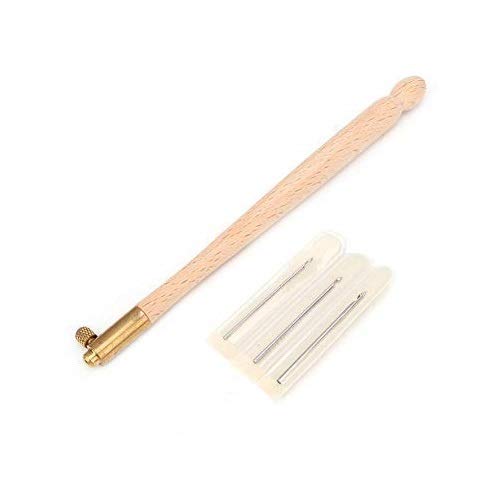 HEEPDD Häkelnadeln Kit, Französisch-Stil Sticknadel-Set mit 3 austauschbaren Nadeln Köpfe Bearded Needle Knitting Tool Knitting Perlen Stickwerkzeuge von HEEPDD