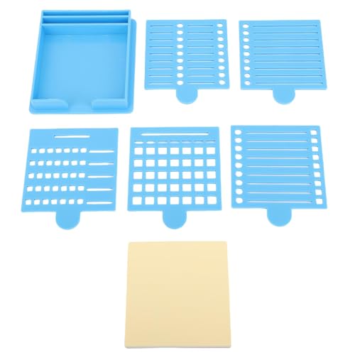 HEEPDD Note Halter, Robuster ABS -Kunststoff Praktischer Klebriger Note -Spender mit 5 Schablonen, die für den Gebrauch von Büro -Heimschule Geeignet Sind (BLUE) von HEEPDD