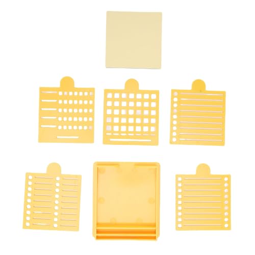 HEEPDD Note Halter, Robuster ABS -Kunststoff Praktischer Klebriger Note -Spender mit 5 Schablonen, die für den Gebrauch von Büro -Heimschule Geeignet Sind (gelbe Farbe) von HEEPDD