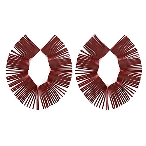 HEEPDD Retro Künstliche Leder -Fringe -Satteltaschen Flohboard Handwerk für Universelle Pedale und Satteltaschen, Pack von 2 (Burgund Artikel Nr. 3-2-75) von HEEPDD