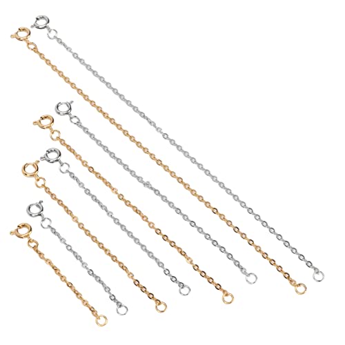 HEEPDD Silberne Halskettenverlängerung, Edelstahlkettenverlängerung 8 Stück für die Schmuckherstellung von HEEPDD