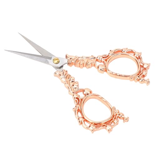 HEEPDD Stickschere, Tragbare Nähschere, Zinklegierung, Bastelschere, Multifunktional, Exquisite Vintage, Kleine Bastelschere Zum Einfädeln (Roségold) von HEEPDD