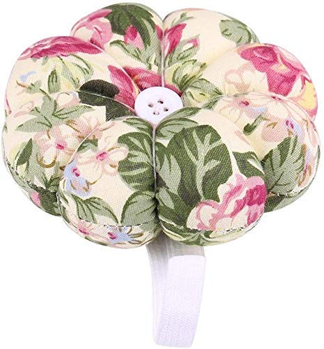 Nadelkissen, Blumendesign, Kürbis-Design, zum Nähen, Set mit Stiften für herausnehmbares Tablett, integriertes Nadelkissen, Handgelenkgürtel, Dekoration [#4] von HEEPDD