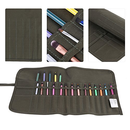 Pinsel Tasche, 30 Slots größer Roll Up Stifthalter Canvas Tasche für Draw Pen Aquarell Ölpinsel von HEEPDD